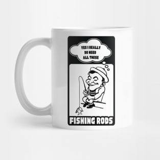 Man with Fishing Rods Loves Fishing A Lot Fishing is my Hobby Mug